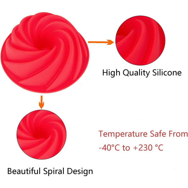 9 tommer non-stick kageform, bageform silikone kageforme (rød)