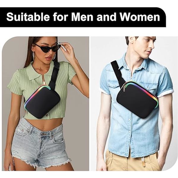 Naisten vyölaukku, Fanny Pack naisille Musta muodikas vyölaukku vaellukseen, juoksuun, kävelyyn black color
