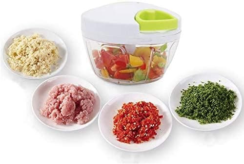 Manuel madhakker til grøntsager, frugt, nødder, løg, hakker, håndtræk, kødhakker, blender, foodprocessor
