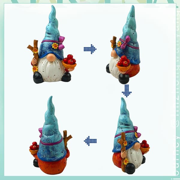 Høst Solar Gnome Hagelys, Solcelledrevne Eventyrhagelys Høstgnomdekorasjoner (Blå)