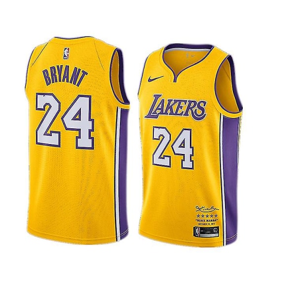 #24 Bryant # 30 Curry Basketball T-skjorte Jersey Uniforms Sports Clothing Team BRYANT Yellow 24 XL