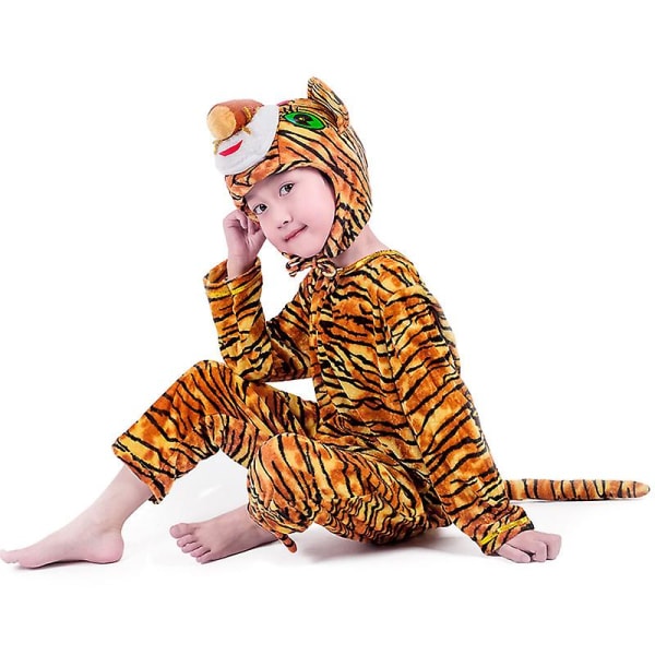Tiger Pattern Long Cosplay Costume Costume Stage Wear Vacation Wear W XL (140cm)
