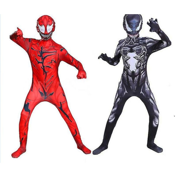 Voksne børn Venom Spider-man superhelte kostume Black 100cm