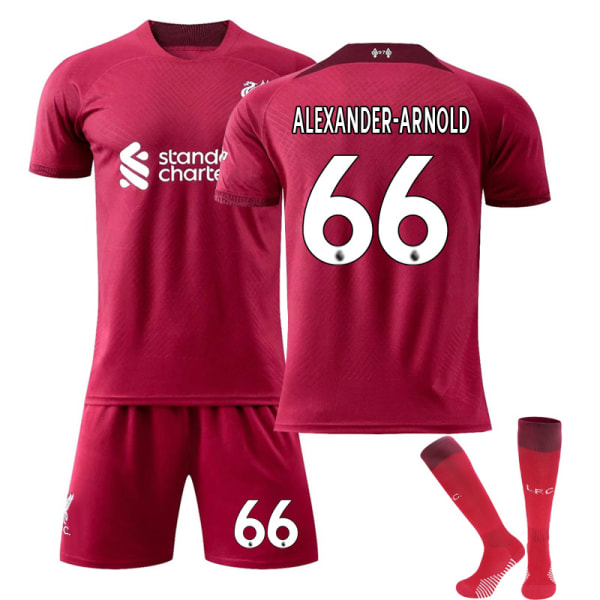 Liverpool FC 2022/23 hemmatröja Alexander-Arnold No.66 Fotbollströja 3-delade kit för barn Vuxna k S(165-170CM)