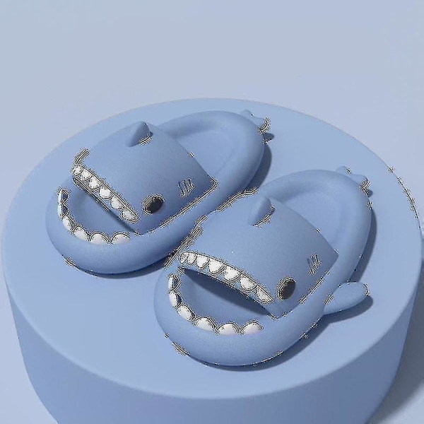 Shark Tofflor Halkfria dusch Badrumstofflor Mjuka sommarsandaler för flickor och pojkar New_h Xianning vY blue 24 25