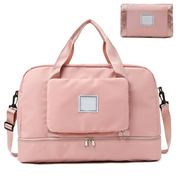 Sammenleggbar Weekendbag Vanntett Skulderveske Treningsveske Skulderremveske Sportsbag Weekendbag Reiseveske rosa Z X pink