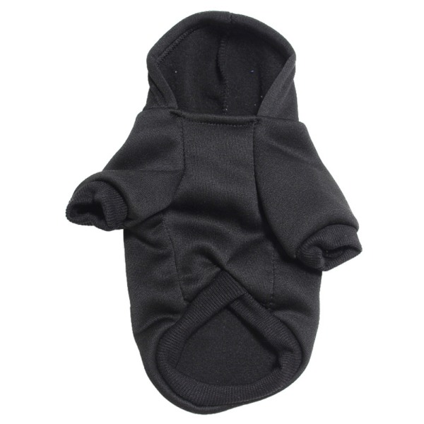 Pet Cat hættetrøje Kostume Hunde Puppy Coat Outfit Jumper Warm Jacket W black L