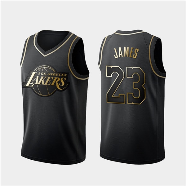 Nba Ball No.23 Lakers Lebron James Broderet Basketballtrøje W XL
