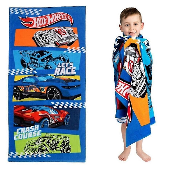 "Barnens Strandhandduk med Cartoonfigurer, Badhandduk för Pojkar och Flickor, Simbassäng, Sommar, 24'X48'" Car
