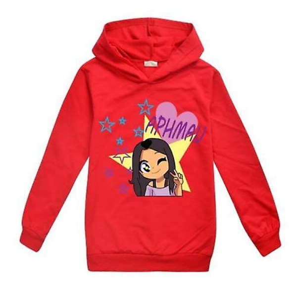 Barn Gutter Jenter Aphmau Hoodie Genser Langermet genser Topper Pullover 214y vY Red 140CM 89Y