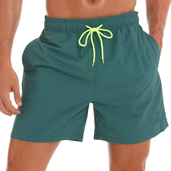 Miesten uimahousut Quick Dry -rantashortsit taskuilla. Green