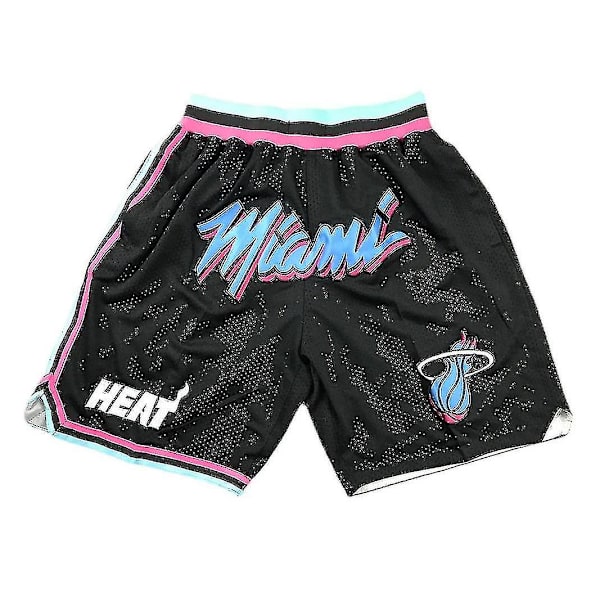 Nba Heat shorts Broderede træningsshorts Basketballshorts - S