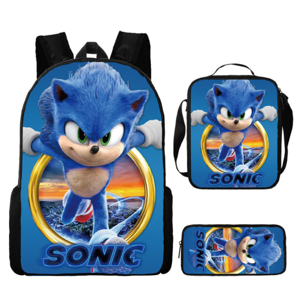 Ny Sonic skolesekk for barn animert 3d-printet ryggsekk Sonic barnesekk i tre sett -1 #48