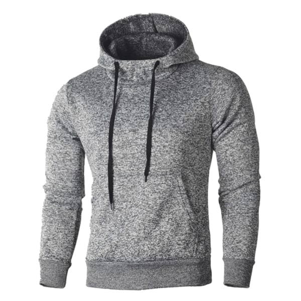 Långärmad tröja för män Relaxed Fit Sweatshirt Casual Hoodie W light grey 2XL