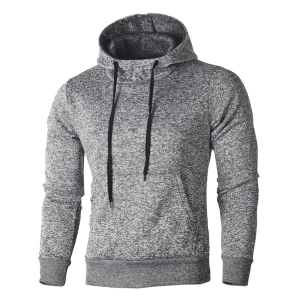 Långärmad tröja för män Relaxed Fit Sweatshirt Casual Hoodie W light grey M