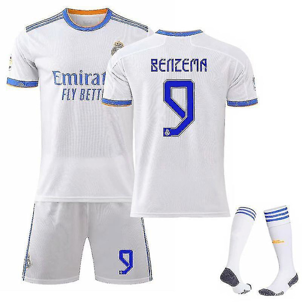 Real Madrid Benzema Hjemmefodboldtrøje Træningssæt 21/22 wz S (165-170Cm)