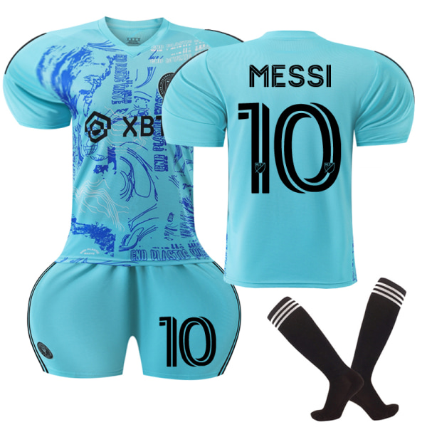 Inter Miami CF Away Fotbollströja med strumpor för Kid No. 10 Messi yz 20