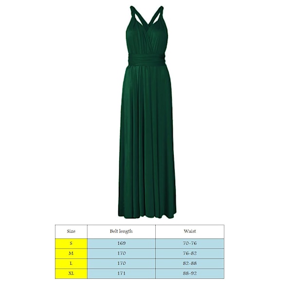 Dambandage Multi Way Wrap Convertible Maxiklänning Brudtärna Z Green L