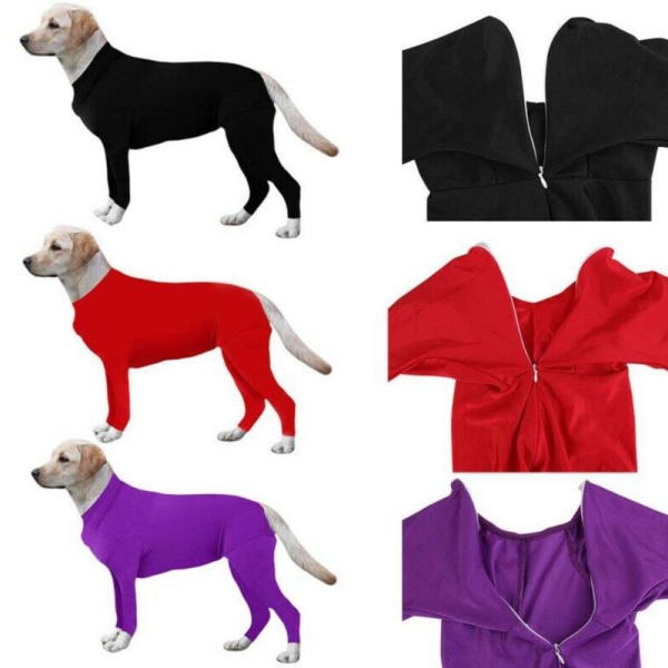 Pet Coat Dog Body Tretch -asu Post Clothes Surgery -haalari. black S