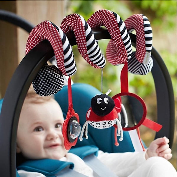 Mjuk Baby Music Spjälsäng Barnvagn Hängande Spiral Sensorisk pedagogisk leksak V - ladybug Spiral