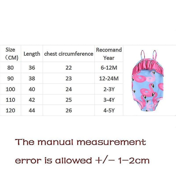 Barns baddräkt Triangel Suspender Romper Summer Flamingo Print W 90