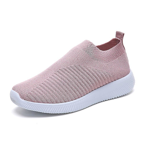 Løb Gå Strikkestrømpe Sneakers Slip On Sko til Damer W Pink 36