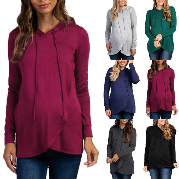 Vinter Kvinnor Graviditet Moderskap Omvårdnad Amning winered 2XL