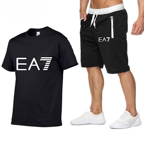 Sommerset til mænd - T-shirt og Shorts - Sport, Korthærmet + Shorts, Casual Top, Træningsdragt C C M