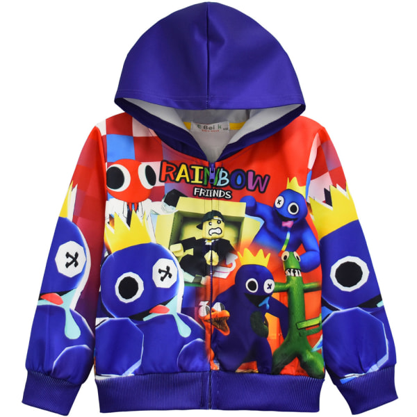 Rainbow Friends arn Hettegenser Zip Coat Jakke Topper Julegave W B 140cm