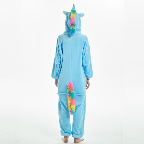 Voksen- eller barn-cosplay-dyrpyjamas i ett stykke W blue M