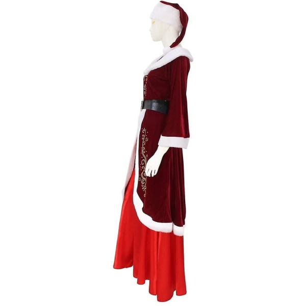 Dame Fancy Dress Mor Christmas V-hals Kjole Langermet Retro Axe Kostyme V L