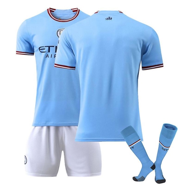 Manchester City-skjorte 22-23 Fotballskjorte Mci-skjorte V Unnumbered Kids 26(140-150)