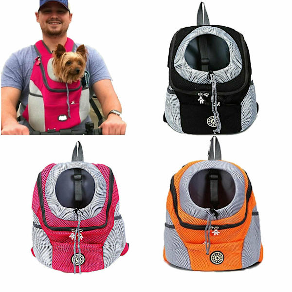 Resa Pet Dog Carrier Valp Rese Mesh Ryggsäck Främre Bärbar axelväska H Rose S