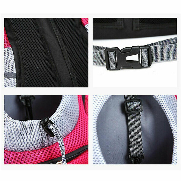 Resa Pet Dog Carrier Valp Rese Mesh Ryggsäck Främre Bärbar axelväska -1 Rose S