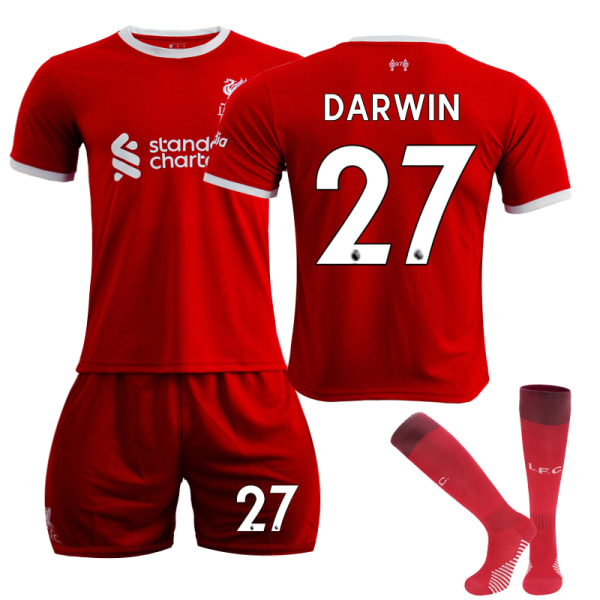 23-24 Liverpool Home Børnefodboldtrøje nr. V 27 DARWIN 10-11 years