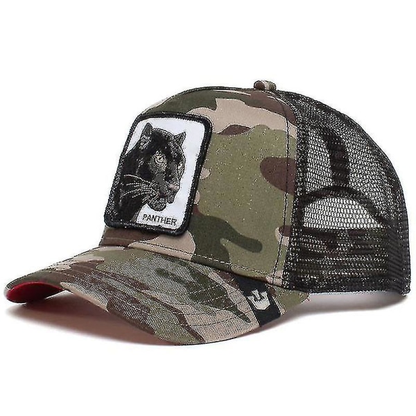 Aikuisten musta pantteri verkkolippis kesä baseball-lippis Trucker Cap W Camouflage panther