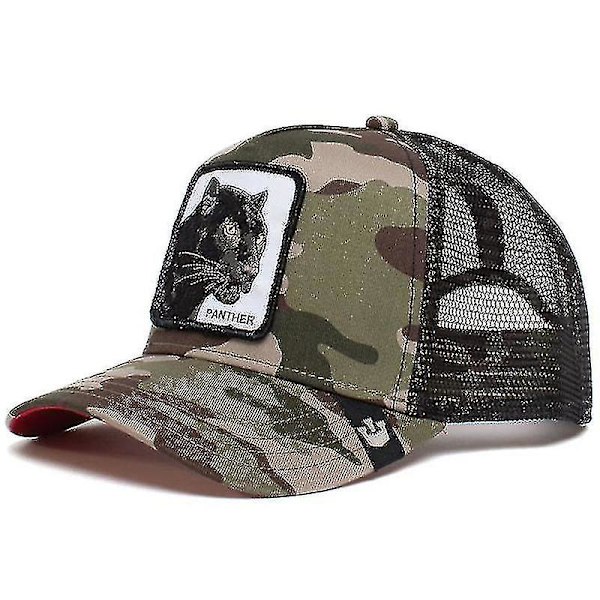 Voksen Black Panther Mesh Cap Sommer Baseball Cap Trucker Cap W Camouflage panther