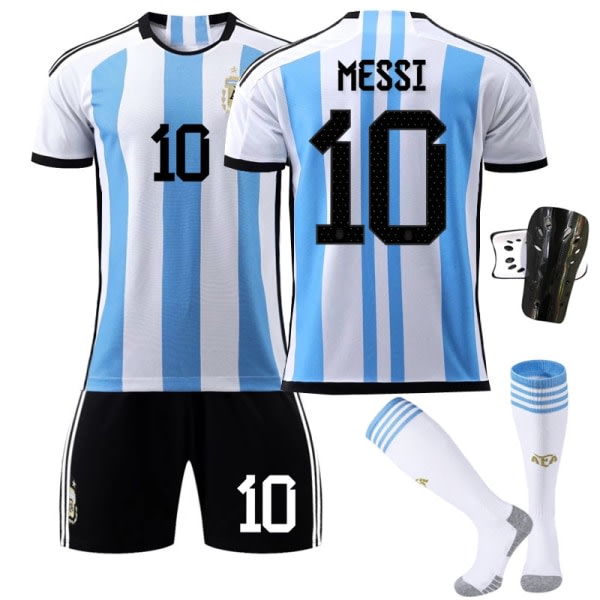 2022 World Cup Argentina fotbollströja för barn nr 10 Messi Z XL