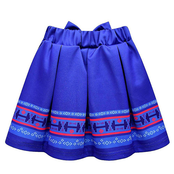 Kids Encanto Mirabel/luisa Madrigal Dress Cosplay Costume Girls Summer T-shirts W White Top-Blue Skirt-Bag 10-11 Years