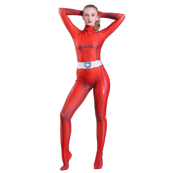 Totally Spies Cosplay kostym för kvinnor och flickor Anime Clover Sam Alex Bodysuit Suit Zentai W Red Adult L