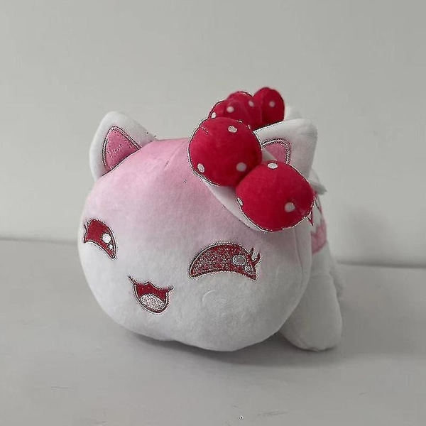 Söt katt plyschleksak Donut katt plysch Kawaii katt plyschleksak lämplig för barns jul födelsedagspresent 25cm W Strawberry Cake Cat