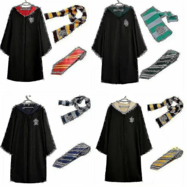 Harry Potter Cosplay -asu Gryffindor Korpinkynsi -viitta Viitta aikuisten lasten mekko V1 W Green 125cm(5-6yesrs)