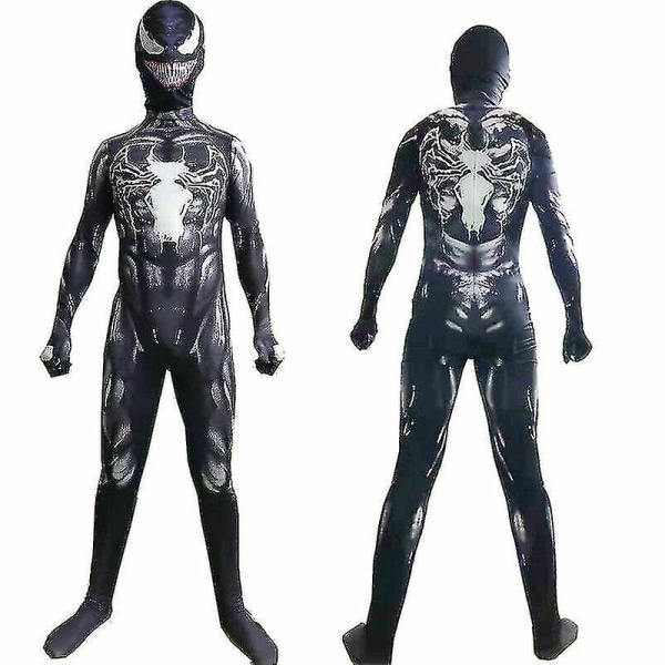 Voksne børn Venom Spider-man superhelte kostume Black 110cm