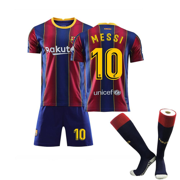 Fodboldtrøje til børn Fodboldtrøje Home Away Træningstrøje 21/22 V 20 21 Barcelona Home Messi 10 Kids 20 (110-120)