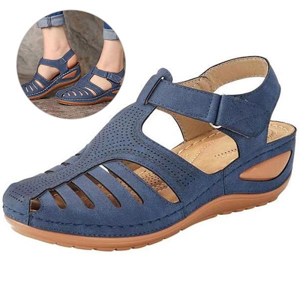 Ortopediska sandaler för kvinnor Bekväma stängda tåsulor sommar tofflor . Gray 39