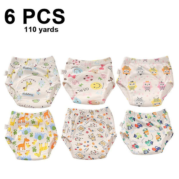 Unisex bomuld Genanvendelige Potty Træningsbukser Åndbar 6-Pack yz 100 style 5