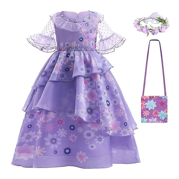 Pääsiäinen Encanto Cosplay -asu tyttömekko Carnival Princes Isabela 1 7*8T Z Isabela 2 5*6T