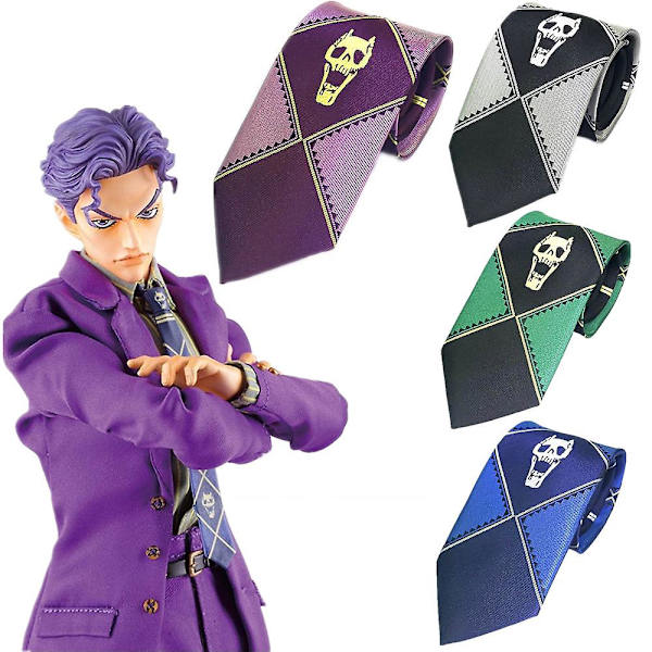 Anime Jojos bisarra äventyr Kira Yoshikage Cosplay Tie Killer Queen Skull Neck Heavens Door Cosplay kostym rekvisita W E