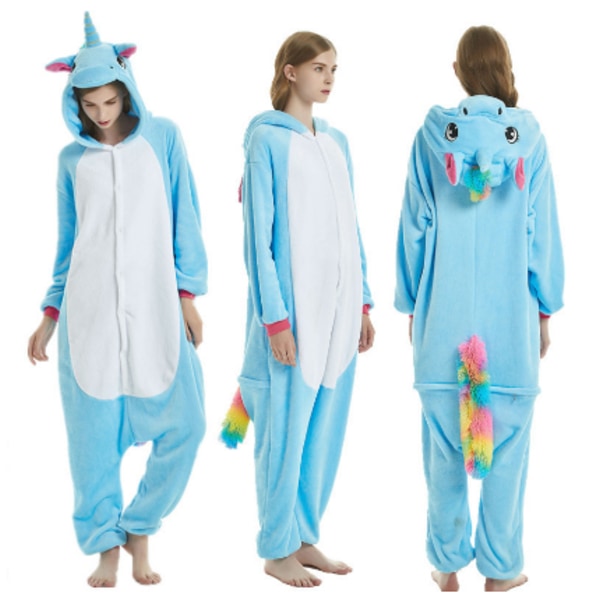 Vuxen eller barn One-Piece Cosplay Animal Pyjamas W blue 100