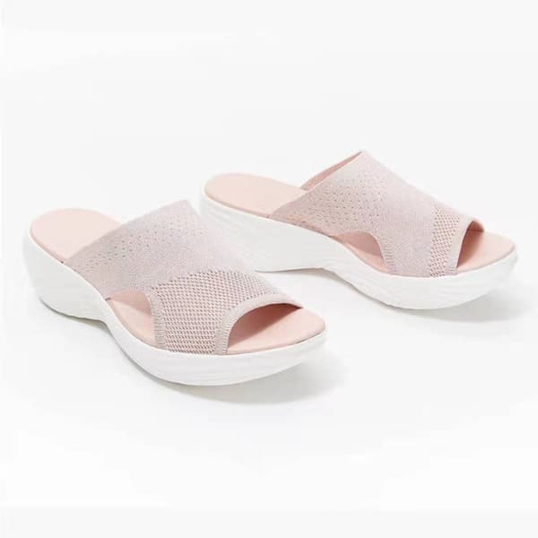 Dametøfler med flatbunnet netting som puster. pink 40